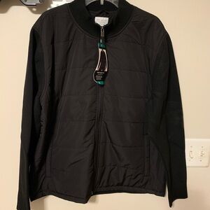 New Infinity Men's Hybrid Sweater Jacket XL Black Quilted Insulated Front